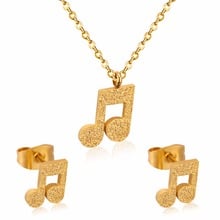 LUXUKISSKIDS Popular Jewelry Sets Musician Symbol Stainless Steel Gold Dubai Indian Jewelry Sets For Girls Women Jewellery Set 2024 - buy cheap