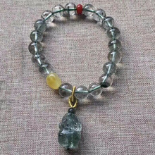 Wholesale JoursNeige Natural Green Ghost Stone Bracelets Round beads with Pixiu Bracelet for Women Men Crystal Bracelet Jewelry 2024 - buy cheap