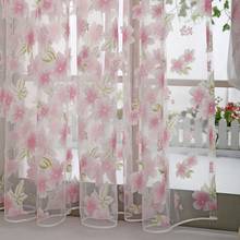 Tulle Curtains for Bedroom Curtains for the Kitchen Window Tulip Flowers Printed Balcony Sun Shading Translucent 11% Curtains 2024 - buy cheap
