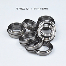 Flange Bearing 10pcs F6701ZZ 12*18(19.5)*4(mm) free shipping chrome steel Metal Sealed High speed Mechanical equipment parts 2024 - buy cheap