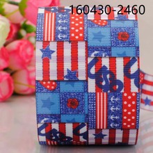 free shipping 50 yards 1 " 25 mm USA 4th July independence day pattern print grosgrain tape ribbon high quality 2024 - buy cheap