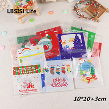 LBSISI Life 100pcs Merry Christmas Hallowee Cookie Bags Candy Snow New Year DIY Packaging Bag Self Adhesive Bags Gift Bags 2024 - buy cheap