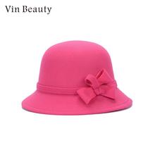 Шляпы шерстяная фетровая шляпа Мягкая шляпа Повседневная Свадебная шляпа-котелок Регулируемая винтажная шляпа для вечеринок 2024 - купить недорого