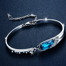 Hot Sliver Color Beautiful Water Drop Austrian Crystal Bracelet for Women Wedding Party Jewelry Female Bracelet Wholesale 2024 - buy cheap