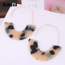 Kymyad Korean Earrings For Women Moon Shaped Pendant Drop Earings Fashion Jewelry Gold Color Leopard Big Earrings 2024 - buy cheap