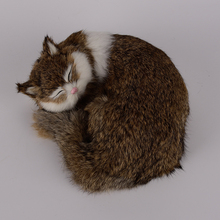 Gato de simulación para dormir de 25x20x11cm, juguete marrón de polietileno y pelo, modelo de gato encantador, regalo, 2504 2024 - compra barato