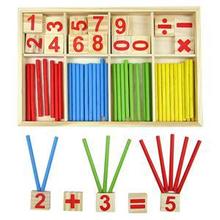 Juguetes para la Educación de bebés, palos de madera para contar, juguetes matemáticos Montessori, regalo para bebé, caja de madera 2024 - compra barato