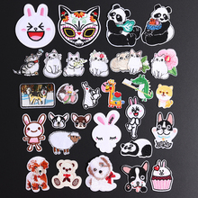 Sheep Cat Panda Cartoon Animal Embroidered Patches For Clothing DIY Stripes Applique Child Rabbit Stickers Iron On Patches Badge 2024 - buy cheap