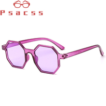 Psacss-gafas de sol hexagonales para mujer y hombre, lentes de sol de marca de plástico de lujo, Estilo Vintage 2024 - compra barato