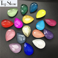 TopStone New Mocha Teardrop Glass Crystal Fancy Stone 10x14mm 13x18mm 20x30mm Pointback Drop Rhinestone Multi Colors 2024 - buy cheap