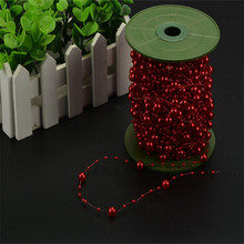 60m Red 8+3mm Plastic Faux Pearl Beaded Strand Garland Wedding Home Decoration Fishing Line 2024 - buy cheap