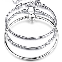 Paylor High Quality Silver Plated Snake Chain Link Bracelet Fit European Charm Brand Bracelet for Women DIY Jewelry Making 2024 - buy cheap