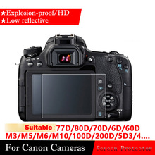 Protector de pantalla de vidrio templado para Canon EOS 77D 70D 5D3 / 4 6D2 80D 760D M100 200D, película de acero para cámara SLR 2024 - compra barato