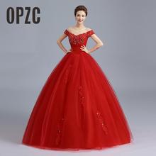 RED Baot Neck Wedding Dress 2020 New Lace Bridal Dresses Korean Style Plus Size Vestido De Novia Vintage Real Photo Custom GZ 2024 - buy cheap