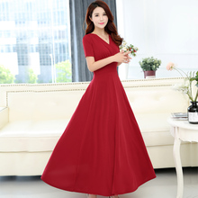 2019 new spring and autumn summer ladies dress women's large size waist beach dress DW12 2024 - buy cheap