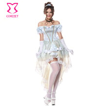 Deluxe Light Blue Adult Sexy Princess Costume Halloween Cosplay Gothic Victorian Cinderella Dress Carnival Role Play Costumes 2024 - buy cheap