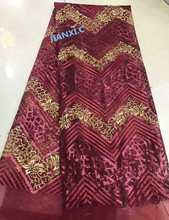 Новейшая африканская вышитая Тюлевая сетчатая ткань с блестками женская кружевная ткань супер качества для вечернего платья 2024 - купить недорого