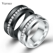 Anéis de casamento de titânio aço inoxidável, para mulheres, moda, uma linha de jóias cz, atacado 2024 - compre barato