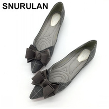 SNURULANSpring Autumn Women Ballet Flats Shoes Plaid Slip-On Bowtie Woman Single Shoes Ladies Females Footwear Zapatos MujerE647 2024 - buy cheap