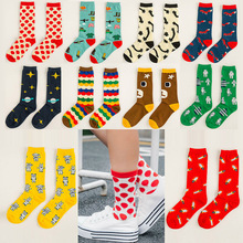 Fashion Cartoon Colorful Cotton Long Women Socks Couple Funny  Happy Casual Breathable Ladies Socks Street Trend Skateboard Sock 2024 - buy cheap