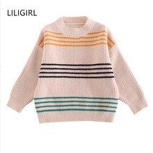 LILIGIRL bebé niño niña suéter niños primavera otoño a rayas de manga larga Jersey suéteres chico tejido Casual camisetas ropa 2024 - compra barato