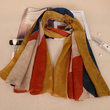 Женская шаль с геометрическим принтом, длинная мягкая Пашмина, 180x90 см 2024 - купить недорого
