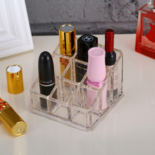Acrylic Makeup Organizer 9 Slots Lipstick Organizer Transparent Dress Table Storage Box Lip Gross Standing Rack Holder Showing 2024 - buy cheap