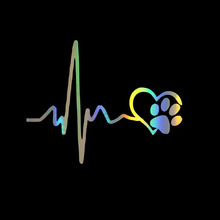 Автомобильная наклейка 13 см * 10,3 см с изображением сердечного ритма и собаки 2024 - купить недорого