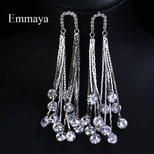 Emmaya Brand Elegance Tassels AAA Cubic Zircon White Gold Color Originality Earrings For Women Wedding Birthday Jewelry Gift 2024 - buy cheap