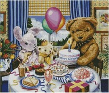 Embroidery Package Hot Sell Best Quality  Cross Stitch Kits Birthday Party Bear Animal Free Shipping 2024 - buy cheap