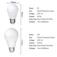 LED Bulb E27 3W 5W 7W 9W 12W 15W Real Power 220V Energy Saving LED lamp Aluminium 2835SMD LED Spotlight Bulb Smart IC No Flicker 2024 - купить недорого