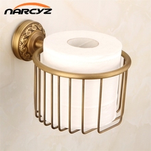 New Paper Holders Antique/Black/ORB Brass Wall Shelf Toilet Paper Roll Basket Shampoo Storage Bathroom Accessories 9204K 2024 - buy cheap