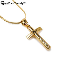 Hip Hop Men Simple Jewelry Small Cross Pendant Necklace For Men Women Accessories Bling Cubic Zirconia CZ Jewelry Drop Shipping 2024 - buy cheap