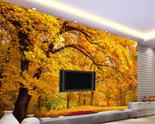 Beibehang personalizado papel de parede outono maple tv fundo da pintura casa decoração sala estar quarto fundo 3d 2024 - compre barato