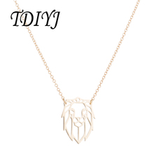 TDIYJ Stainless Steel Origami Lion Necklaces Women Men Animal Pendant Necklace 45cm Chain Jewelry Gifts Wholesale 2024 - buy cheap