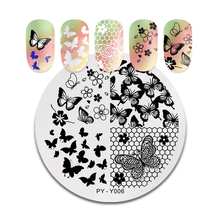 PICT YOU Flowers Lace Grid Butterfly Nail Stamping Plates Flower Image Mixed Nail Art Natural Stencil Templates DIY Nail Art 2024 - buy cheap