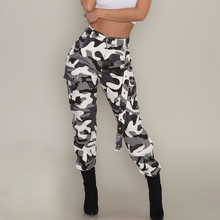 Calça cargo camuflada feminina, calças militares casuais de combate, com estampa de camuflagem, plus size 3xl 2024 - compre barato