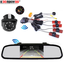 Koorinwoo-sistema de vídeo Parktronic inalámbrico, Monitor de pantalla, Sensor de aparcamiento de coche, cámara de visión trasera, indicador de zumbador inverso, Jalousie 2024 - compra barato