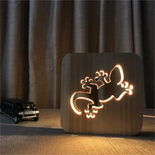 3D Gecko LED Nightlight Wooden Night Lamps Home Decor NIght Lamp DIY Cartoon  Desk Lamp Home Decorative Night Lighting Drop Ship 2024 - buy cheap