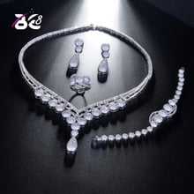 Be 8 Shinning Big Luxury Women Engagement AAA Cubic Zirconia Necklace Earring Dubai Jewelry Set Jewellery Addiction S220 2024 - buy cheap