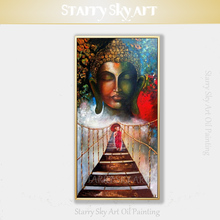 Pintor profesional pintado a mano, arte de pared de alta calidad, retrato de Buda, pintura al óleo sobre lienzo, pintura de Shaiya y Buda 2024 - compra barato