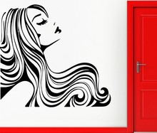High Quality Beauty Salon Girl Beautiful Hair Morden Wall Sticker Vinyl Art  Wallpaper For Home Bedroom Art Decoration Y-382 2024 - buy cheap