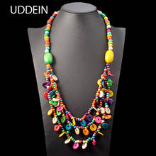 UDDEIN Handmade wood tassel long necklace & pendant bohemian statement jewelry multi layer wood vintage maxi necklace women 2024 - buy cheap