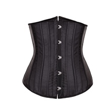 Corselet feminino liso de cetim com 26 espirais, espartilho de aço com armação, corselet elegante, para treino de cintura, cincher 2024 - compre barato