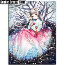 DIY Diamond Painting Cross Stitch Diamond Mosaic Needlework Crafts Cartoon Girl&Tree Full Diamond Embroidery Home Decor 188053 2024 - buy cheap