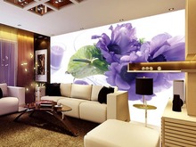 Custom photo wallpaper 3D stereoscopic Purple flowers Cup TV background wallpaper 3d mural wallpaper 2024 - buy cheap