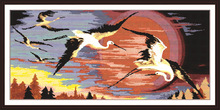 Red-crowned cranes in sun Printed on Canvas DMC Counted Chinese Cross Stitch Kits printed Cross-stitch set Embroidery Needlework 2024 - buy cheap