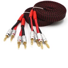 1 par de linha de áudio amplificadora, 2.5m 4mm, linha de áudio 4n de alta pureza de oxigênio, cobre, hifi linha de conexão de alto-falante 2024 - compre barato