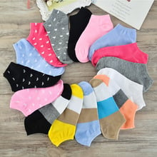 Women Thin Slippers Socks 5 Pairs/Lot Patchwork Solid Candy Color Female Invisible Ventilate Boat Socks Low Ankle Hosiery 2024 - buy cheap