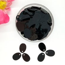 50g/lot 9*13mm Black Small Oval Egg Shape Sequins For Crafts Side Hole Sequin,Paillette, Sequins Scrapbooking Confetti Glitter 2024 - buy cheap